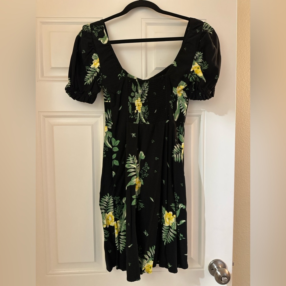 Urban Outfitters Black Dress with Yellow Floral Design - Picture 2 of 6